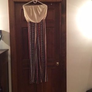 Strapless tribal romper